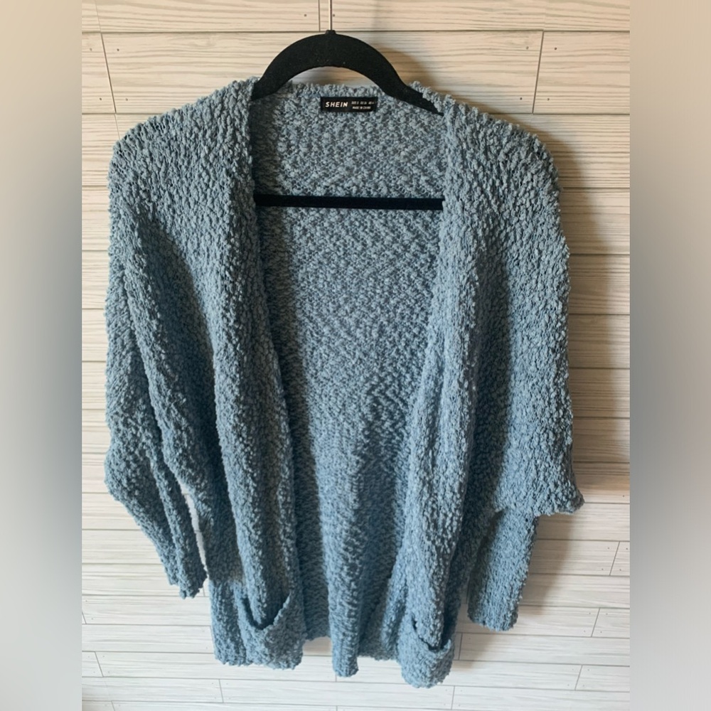 SHEIN knitted periwinkle blue cardigan